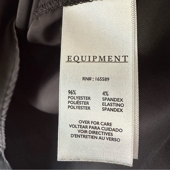 Equipment Black Button Down Satin Blouse Long Sleeve Women’s Small Career Office - Picture 8 of 13